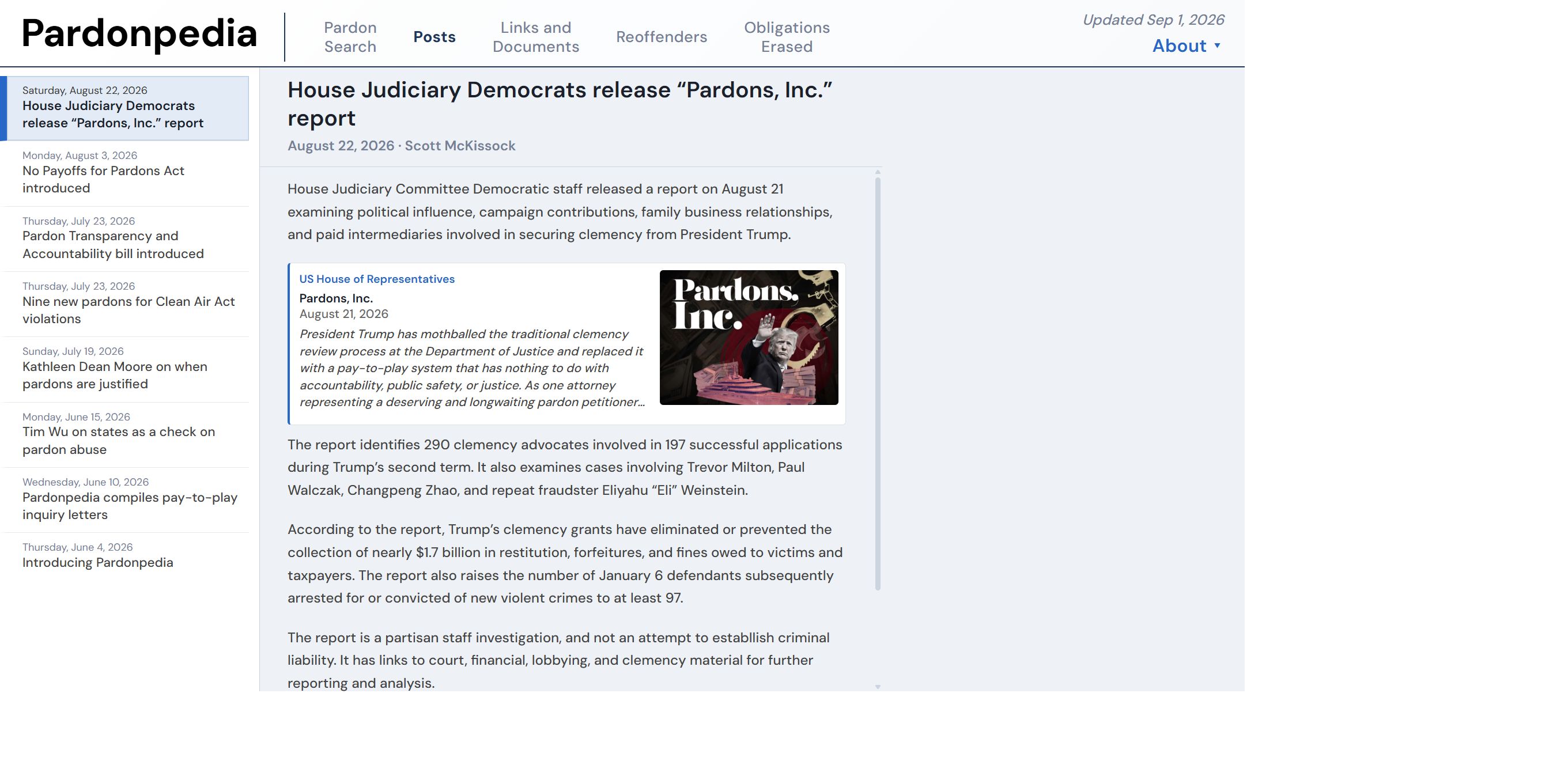 Posts page
